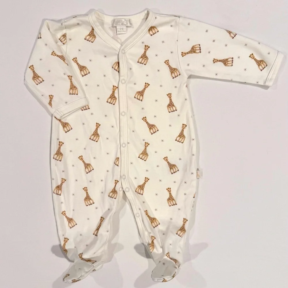 Kissy Kissy Sophie the Giraffe Footie Boys 3-6M Girls La Girafe Sleeper Cotton